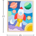 Fisher Price Ξύλινο Παζλ Διάστημα Για Παιδιά Προσχολικής Ηλικίας, 42 Ξύλινα Κομμάτια (HXY42) - Image 4