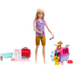 Barbie Σετ Παιχνιδιού Διασώστρια Άγριων Ζώων Με Ξανθιά Κούκλα, 2 Φιγούρες Ζώων & Αξεσουάρ (HRG50)
