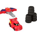 Fisher-Price Αυτοκινητάκι Dc Batwheels Redbird Launching με Κλειδί που εκτοξεύεται για σύγκρουση, Κλίμακας 1:55 (HRJ53-HRJ54)